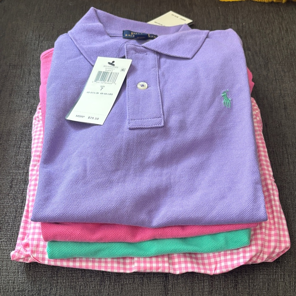 Ralph Lauren Kids Polo Shirt x 4 (four) - Boys, Size 7, all NWT